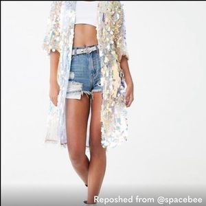 Forever 21 mermaid sequin kimono NWOT